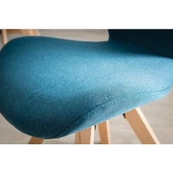 MILIBOO Chaise Scandinave Tissu Bois ANYA - Bleu - Bleu -France MILIBOO Soldes 2022 13151336 4