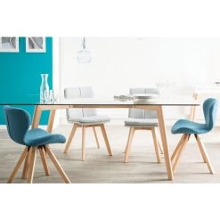 MILIBOO Chaise Scandinave Tissu Bois ANYA - Bleu - Bleu -France MILIBOO Soldes 2022 13151336 5
