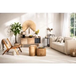 MILIBOO Buffet Scandi Japonais Chêne Et Gris Mat 2 Tiroirs JAPANSK - Bois Verni Mat -France MILIBOO Soldes 2022 13151345 5