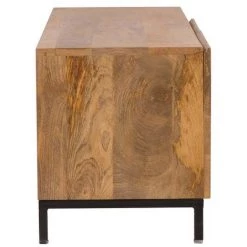 MILIBOO Meuble TV Industriel Manguier Massif Et Métal L145 YPSTER - Bois Clair / Noir -France MILIBOO Soldes 2022 13151348 4