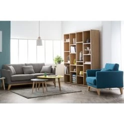 MILIBOO Fauteuil Scandinave Déhoussable Pieds Bois OSLO - Bleu Marine - Bleu Marine -France MILIBOO Soldes 2022 13151367 5