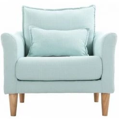 MILIBOO Fauteuil Design Tissu Chêne KATE - Vert D'eau - Vert D'eau