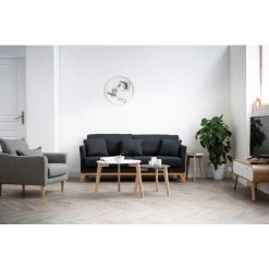 MILIBOO Fauteuil Design Tissu Chêne KATE - Vert D'eau - Vert D'eau -France MILIBOO Soldes 2022 13151377 5