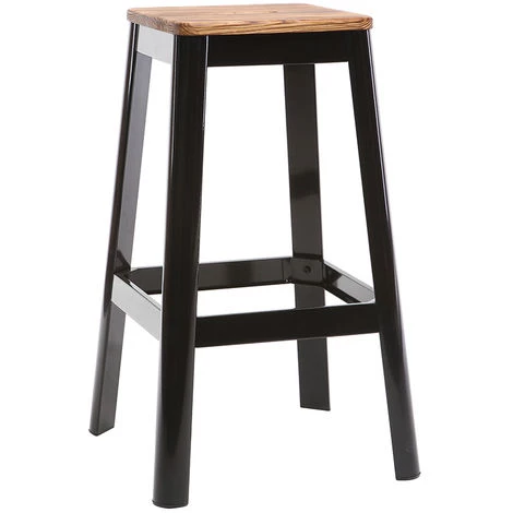 MILIBOO Tabouret De Bar Design Bois 75 Cm NICK - Noir - Noir 4 MILIBOO Tabouret De Bar Design Bois 75 Cm NICK - Noir - Noir – Image 2