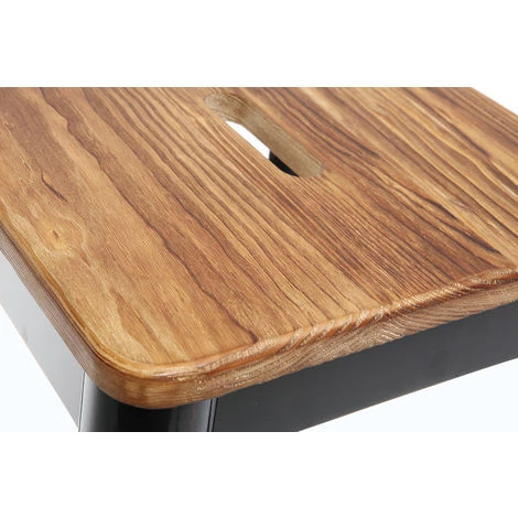 MILIBOO Tabouret De Bar Design Bois 75 Cm NICK - Noir - Noir 6 MILIBOO Tabouret De Bar Design Bois 75 Cm NICK - Noir - Noir – Image 4
