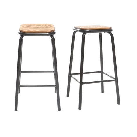 MILIBOO Tabourets De Bar Empilables H65 Cm (lot De 2) MEMPHIS - Noir - Noir 3 MILIBOO Tabourets De Bar Empilables H65 Cm (lot De 2) MEMPHIS - Noir - Noir