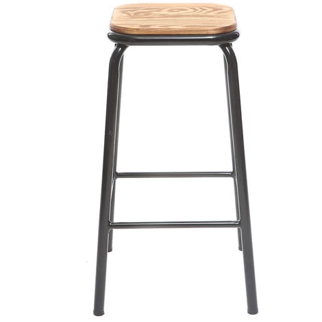 MILIBOO Tabourets De Bar Empilables H65 Cm (lot De 2) MEMPHIS - Noir - Noir 4 MILIBOO Tabourets De Bar Empilables H65 Cm (lot De 2) MEMPHIS - Noir - Noir – Image 2