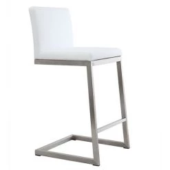 MILIBOO Tabourets De Bar Design Avec Pieds Métal (lot De 2) STELLAR - Blanc - Blanc -France MILIBOO Soldes 2022 13151408 3
