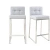 MILIBOO Tabouret De Bar Design Métal Tissu 66 Cm (lot De 2) HALEY - Gris Clair - Gris Clair -France MILIBOO Soldes 2022 13151411 1