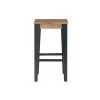 MILIBOO Tabouret De Bar Industriel Métal Et Manguier Massif H65 Cm MADISON - Bois Clair / Noir -France MILIBOO Soldes 2022 13151413 1