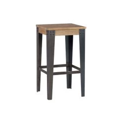 MILIBOO Tabouret De Bar Industriel Métal Et Manguier Massif H65 Cm MADISON - Bois Clair / Noir -France MILIBOO Soldes 2022 13151413 2
