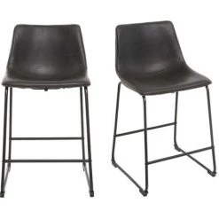 MILIBOO Tabourets De Bar Vintage 61 Cm (lot De 2) NEW ROCK - Noir - Noir