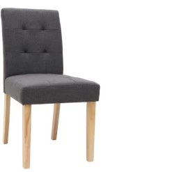 MILIBOO Chaises Design Capitonnées Tissu Pieds Bois (lot De 2) ESTER - Gris Foncé - Gris Foncé -France MILIBOO Soldes 2022 13151433 3