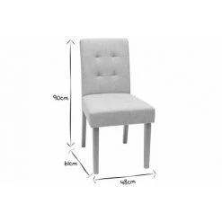 MILIBOO Chaises Design Capitonnées Tissu Pieds Bois (lot De 2) ESTER - Gris Foncé - Gris Foncé -France MILIBOO Soldes 2022 13151433 5