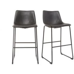 MILIBOO Tabourets De Bar Vintage 73 Cm (lot De 2) NEW ROCK - Noir - Noir