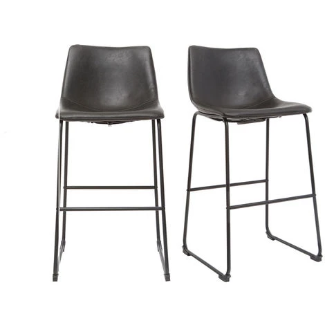 MILIBOO Tabourets De Bar Vintage 73 Cm (lot De 2) NEW ROCK - Noir - Noir 3 MILIBOO Tabourets De Bar Vintage 73 Cm (lot De 2) NEW ROCK - Noir - Noir