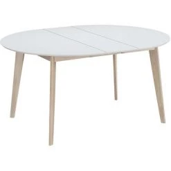 MILIBOO Table à Manger Design Ronde Extensible Chêne L120-150 Cm LEENA - Blanc - Blanc -France MILIBOO Soldes 2022 13151444 3