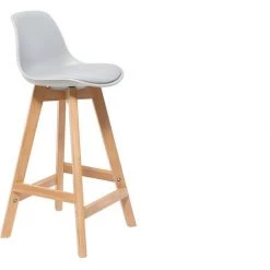 MILIBOO Tabourets De Bar Scandinaves Bois 65 Cm (lot De 2) MINI PAULINE - Gris Clair - Gris Clair -France MILIBOO Soldes 2022 13151447 4