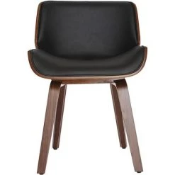 MILIBOO Chaise Design Bois RUBBENS - Noyer / Noir - Noyer / Noir