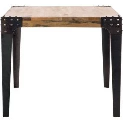 MILIBOO Table à Manger Industrielle Acier Et Manguier Massif L160 Cm MADISON - Bois Clair / Noir -France MILIBOO Soldes 2022 13151485 3