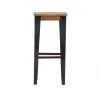 MILIBOO Tabouret De Bar Industriel Acier Et Manguier Massif H75 Cm MADISON - Bois Clair / Noir -France MILIBOO Soldes 2022 13151486 1