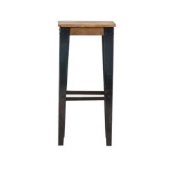 MILIBOO Tabouret De Bar Industriel Acier Et Manguier Massif H75 Cm MADISON - Bois Clair / Noir