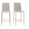 MILIBOO Lot De 2 Tabourets / Chaises De Bar Design TALOS - Gris Clair - Gris Clair