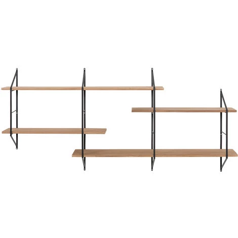 MILIBOO Etagère Murale XL Bois Métal BRIDGE - Bois Clair / Noir - Bois Clair / Noir 3 MILIBOO Etagère Murale XL Bois Métal BRIDGE - Bois Clair / Noir - Bois Clair / Noir