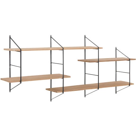 MILIBOO Etagère Murale XL Bois Métal BRIDGE - Bois Clair / Noir - Bois Clair / Noir 4 MILIBOO Etagère Murale XL Bois Métal BRIDGE - Bois Clair / Noir - Bois Clair / Noir – Image 2