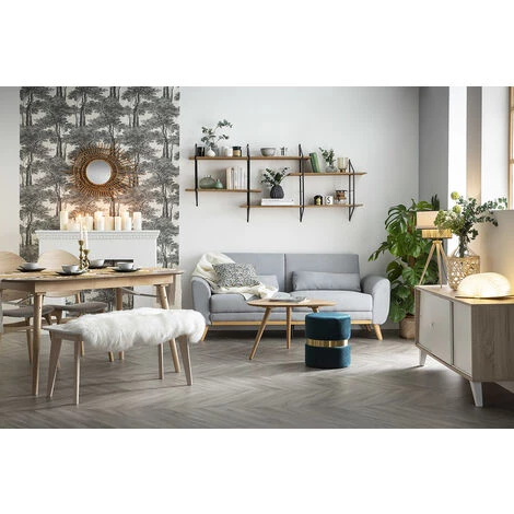 MILIBOO Etagère Murale XL Bois Métal BRIDGE - Bois Clair / Noir - Bois Clair / Noir 5 MILIBOO Etagère Murale XL Bois Métal BRIDGE - Bois Clair / Noir - Bois Clair / Noir – Image 3