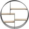 MILIBOO Etagère Murale Design Ronde Bois Et Métal ENSO - Bois Verni