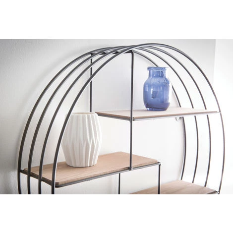 MILIBOO Etagère Murale Design Ronde Bois Et Métal ENSO - Bois Verni 5 MILIBOO Etagère Murale Design Ronde Bois Et Métal ENSO - Bois Verni – Image 3