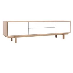 MILIBOO Meuble TV Scandinave Bois Et Blanc 180cm SID - Bois Clair / Blanc -France MILIBOO Soldes 2022 13151591 2