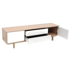 MILIBOO Meuble TV Scandinave Bois Et Blanc 180cm SID - Bois Clair / Blanc -France MILIBOO Soldes 2022 13151591 3