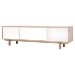 MILIBOO Meuble TV Scandinave Bois Et Blanc 180cm SID - Bois Clair / Blanc -France MILIBOO Soldes 2022 13151591 4