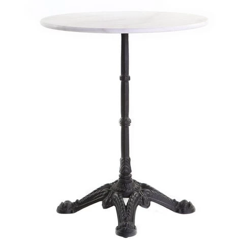 MILIBOO Table Bistrot Ronde En Marbre Blanc Et Métal Noir CONTY - Noir Et Blanc 3 MILIBOO Table Bistrot Ronde En Marbre Blanc Et Métal Noir CONTY - Noir Et Blanc