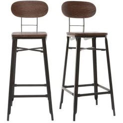 MILIBOO Tabourets De Bar En Bois Et Métal Noir H75 Cm (lot De 2) HOCKER - Noir -France MILIBOO Soldes 2022 13151682 2