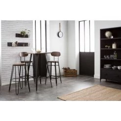 MILIBOO Tabourets De Bar En Bois Et Métal Noir H75 Cm (lot De 2) HOCKER - Noir -France MILIBOO Soldes 2022 13151682 5