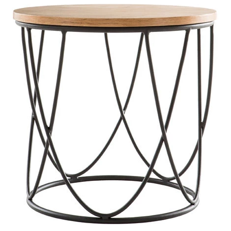 MILIBOO Table D'appoint Bois Métal L42 X H40 Cm LACE - Bois Clair / Noir - Bois Clair / Noir 3 MILIBOO Table D'appoint Bois Métal L42 X H40 Cm LACE - Bois Clair / Noir - Bois Clair / Noir