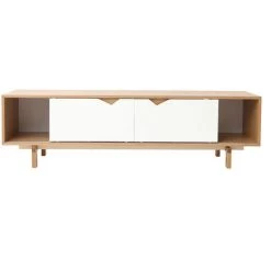 MILIBOO Meuble TV Scandinave Blanc Et Chêne L180 ACOUSTIC - Bois Clair / Blanc 8 MILIBOO Meuble TV Scandinave Blanc Et Chêne L180 ACOUSTIC - Bois Clair / Blanc -France MILIBOO Soldes 2022 13151747 2