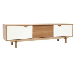 MILIBOO Meuble TV Scandinave Blanc Et Chêne L180 ACOUSTIC - Bois Clair / Blanc 9 MILIBOO Meuble TV Scandinave Blanc Et Chêne L180 ACOUSTIC - Bois Clair / Blanc -France MILIBOO Soldes 2022 13151747 3