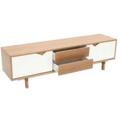 MILIBOO Meuble TV Scandinave Blanc Et Chêne L180 ACOUSTIC - Bois Clair / Blanc 10 MILIBOO Meuble TV Scandinave Blanc Et Chêne L180 ACOUSTIC - Bois Clair / Blanc -France MILIBOO Soldes 2022 13151747 4