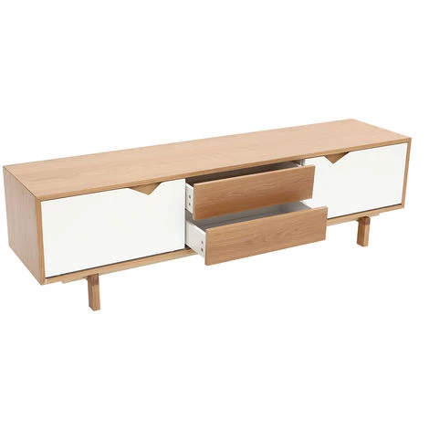 MILIBOO Meuble TV Scandinave Blanc Et Chêne L180 ACOUSTIC - Bois Clair / Blanc 6 MILIBOO Meuble TV Scandinave Blanc Et Chêne L180 ACOUSTIC - Bois Clair / Blanc – Image 4