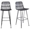 MILIBOO Tabourets De Bar En Rotin (lot De 2) MALACCA - Noir - Noir -France MILIBOO Soldes 2022 13151819 1