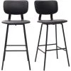 MILIBOO Tabourets De Bar Vintage Avec Pieds Métal 75 Cm (lot De 2) LAB - Noir - Noir -France MILIBOO Soldes 2022 13151848 1