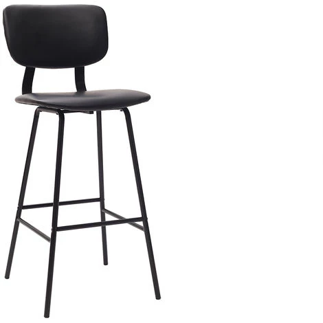 MILIBOO Tabourets De Bar Vintage Avec Pieds Métal 75 Cm (lot De 2) LAB - Noir - Noir 5 MILIBOO Tabourets De Bar Vintage Avec Pieds Métal 75 Cm (lot De 2) LAB - Noir - Noir – Image 3