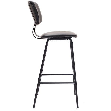 MILIBOO Tabourets De Bar Vintage Avec Pieds Métal 75 Cm (lot De 2) LAB - Noir - Noir 6 MILIBOO Tabourets De Bar Vintage Avec Pieds Métal 75 Cm (lot De 2) LAB - Noir - Noir – Image 4