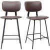 MILIBOO Tabourets De Bar Vintage Avec Pieds Métal 65 Cm (lot De 2) LAB - Marron - Marron
