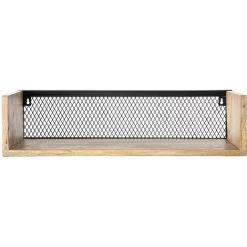 MILIBOO Étagère Murale Industrielle Manguier Massif Et Métal 60 Cm RACK - Bois Clair / Noir