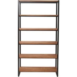 MILIBOO Bibliothèque Industrielle Métal Et Bois ARISTOTE - Bois Clair / Noir